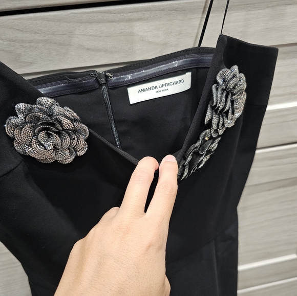Amanda Uprichard Black Embellished Mini Dress - Picture 3 of 4